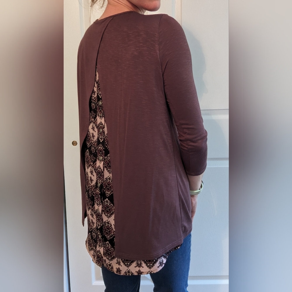 Papermoon | Sebrine Woven Detail Knit Top  | Purple | S - Picture 3 of 7